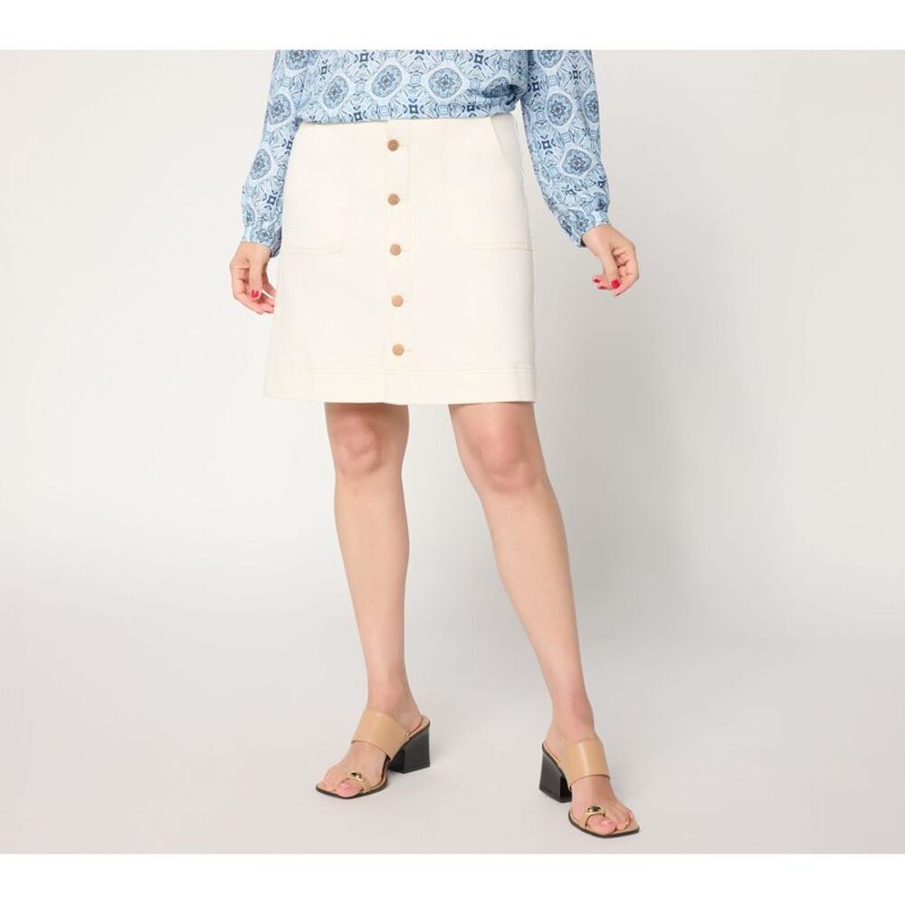 NYDJ Women's Skirt Sz 10 Make Your Selection: High Vintage White Melange